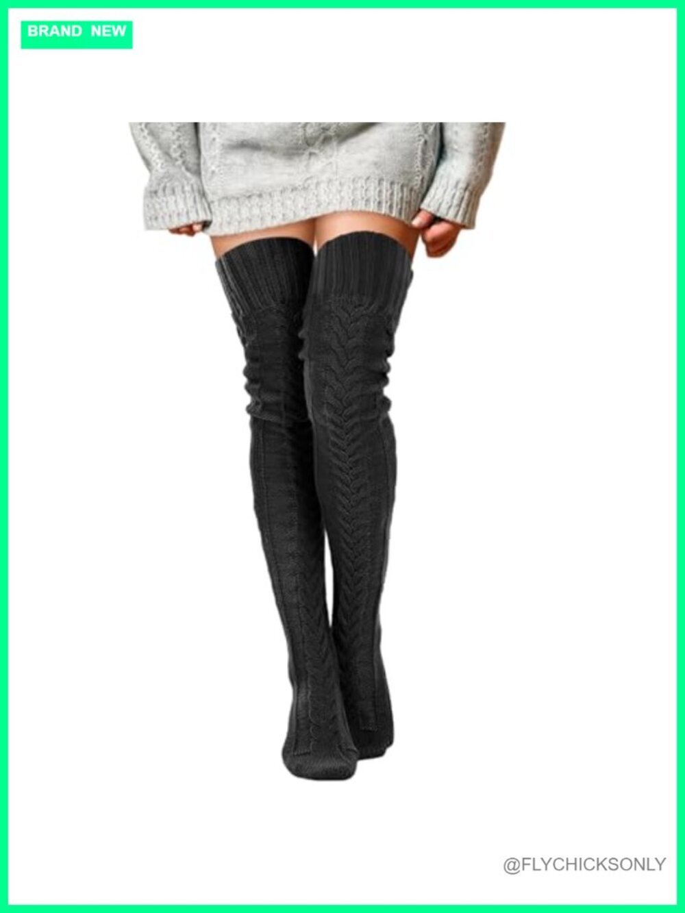 Cable Knit Thigh High Socks, Over Knee Leg Warmers, Extra Long Boot Socks